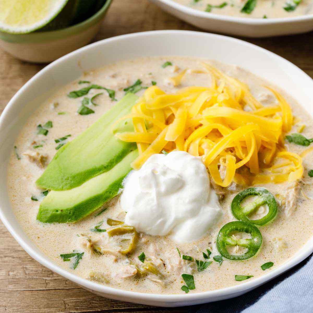 Keto Crockpot White Chicken Chili - Keto Pots