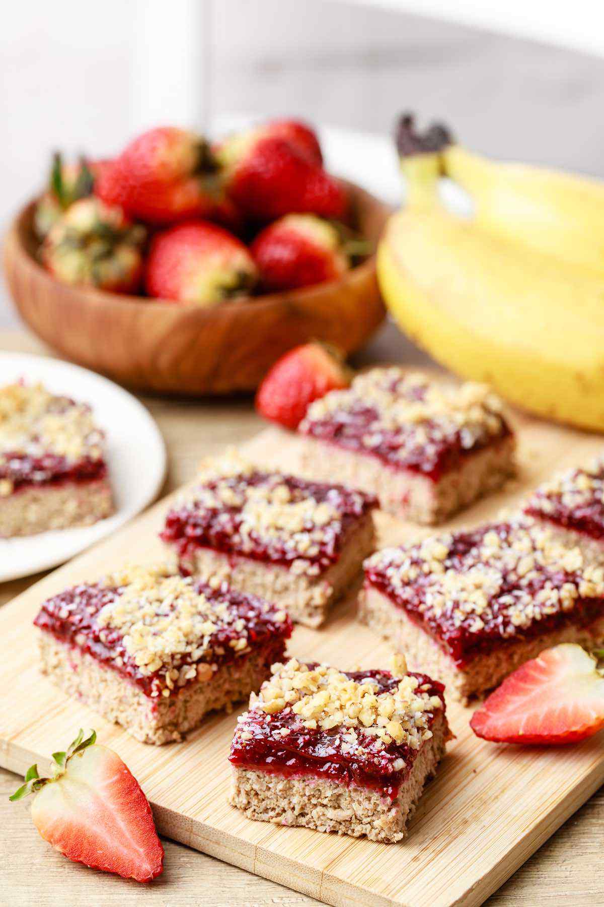 Strawberry and Banana Keto Breakfast Bars