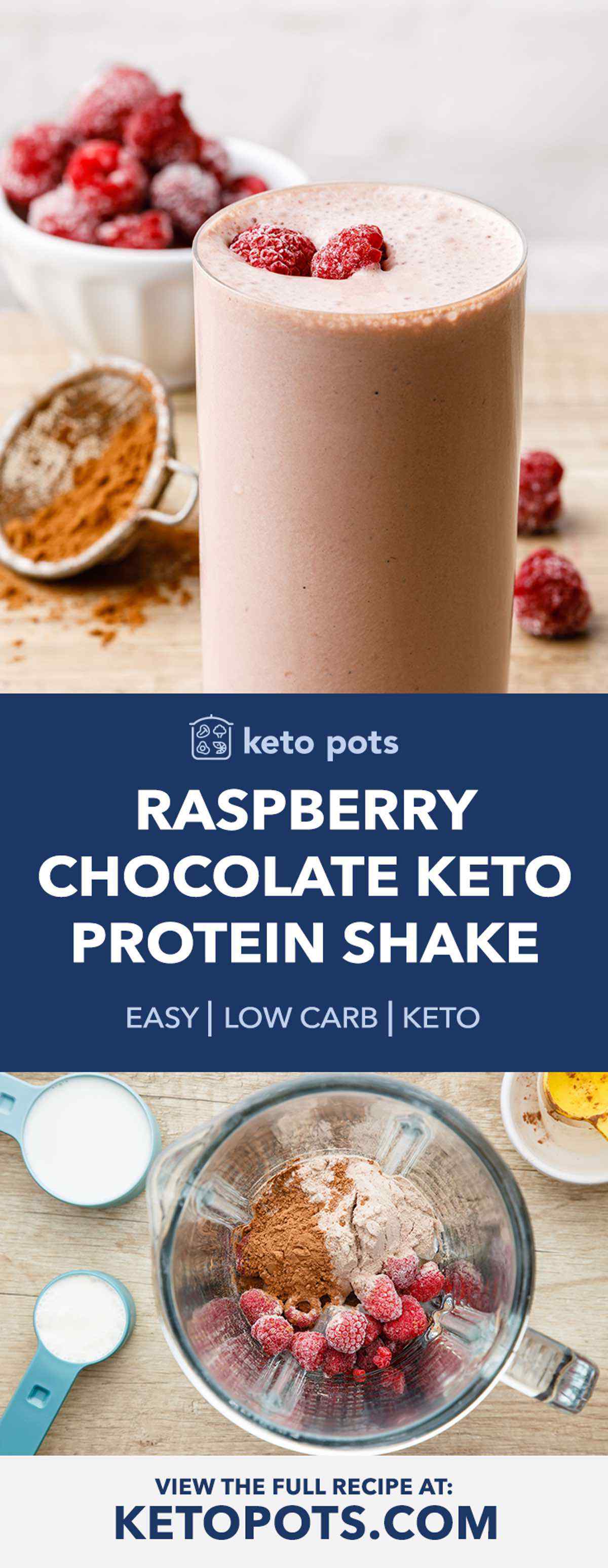 Raspberry Chocolate Keto Protein Shake Low Carb Chocolate Goodness Keto Pots