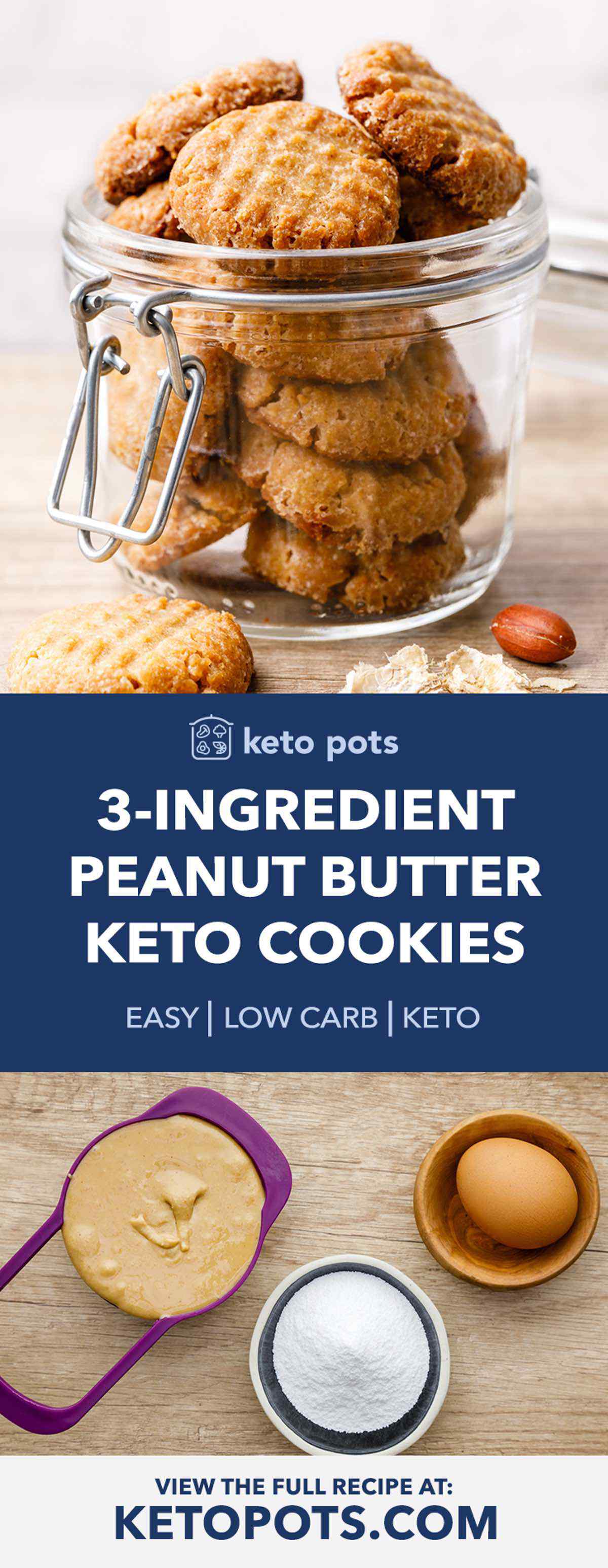 3-Ingredient Keto Peanut Butter Cookies