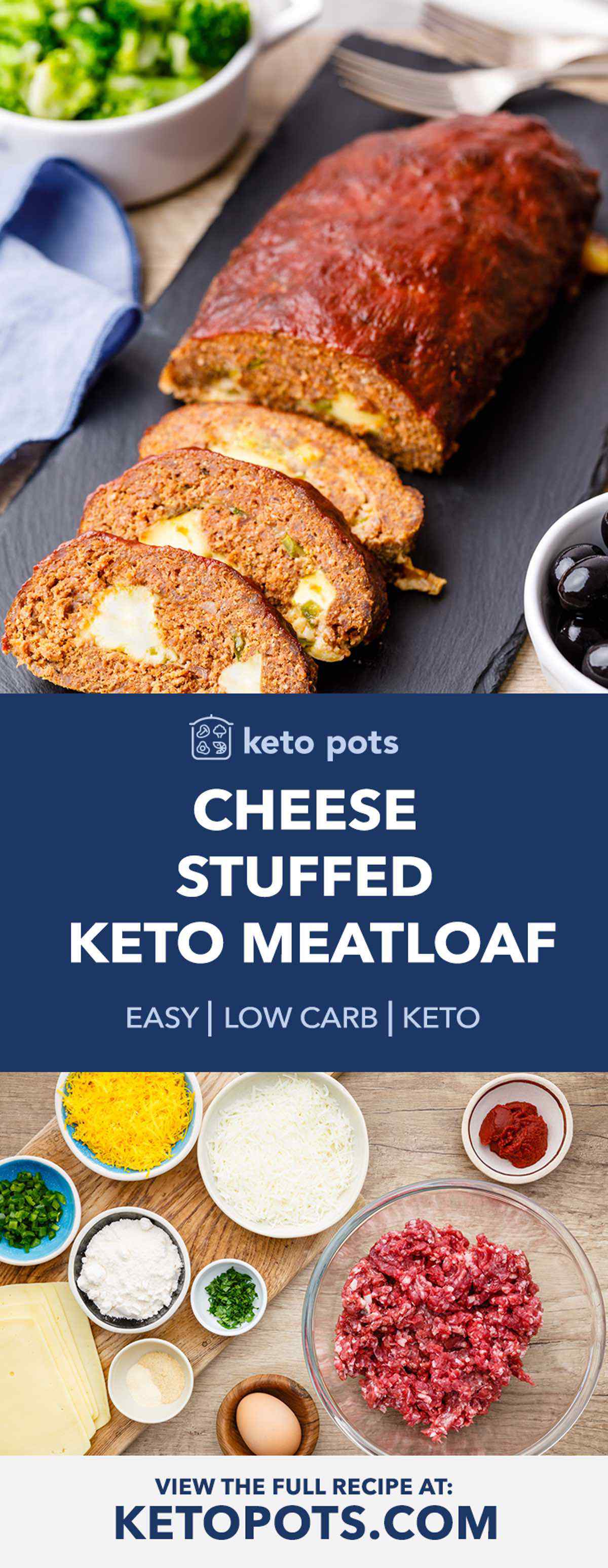 Juicy Lucy Keto Meatloaf (Cheese Stuffed Meatloaf)