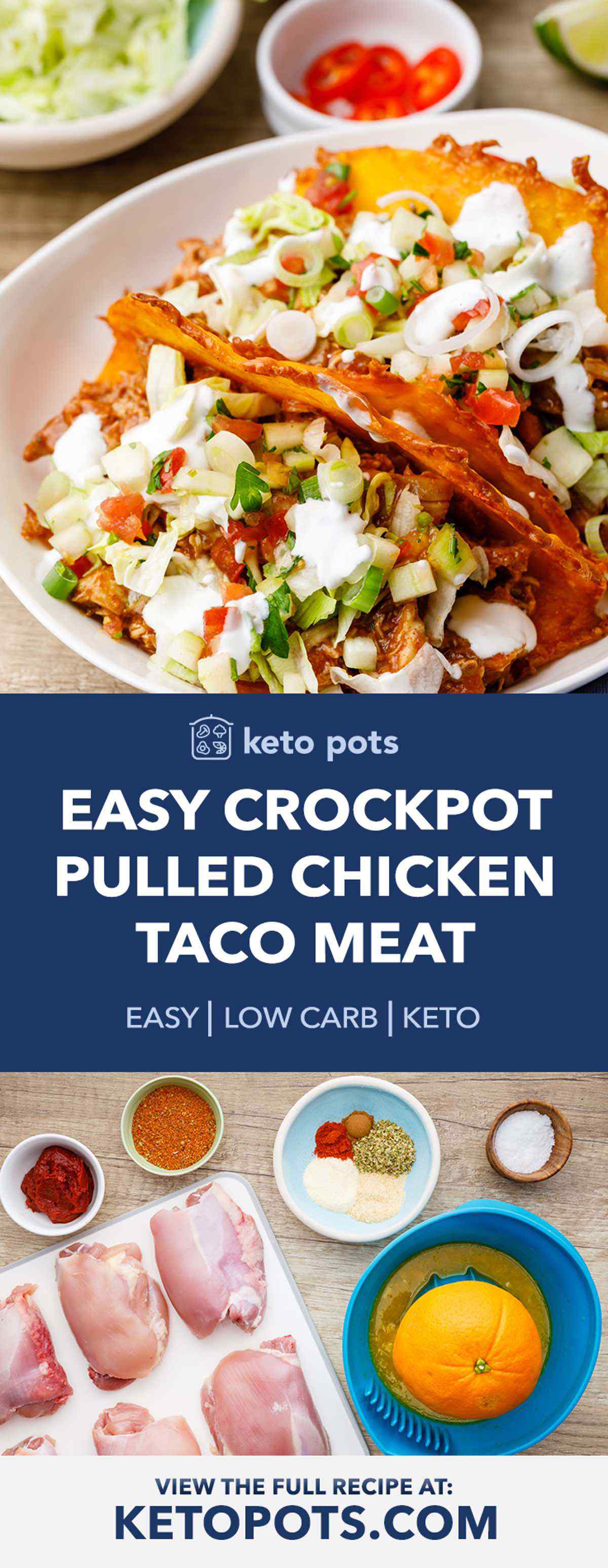 Easy Keto Crock Pot Pulled Chicken Taco Meat