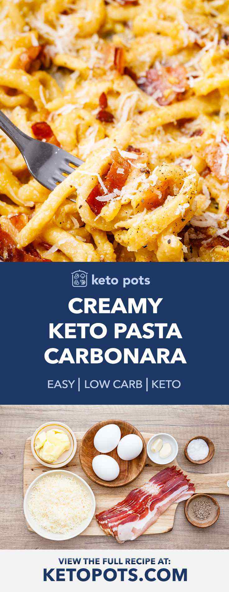 Kremet Keto Pasta Carbonara