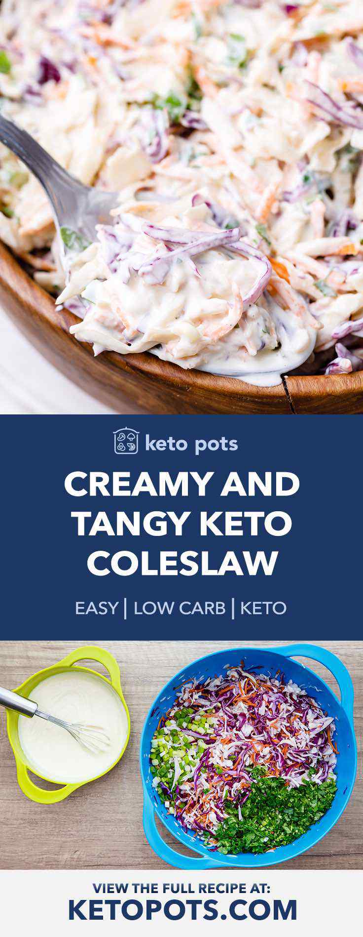 Easy keto coleslaw from scratch.