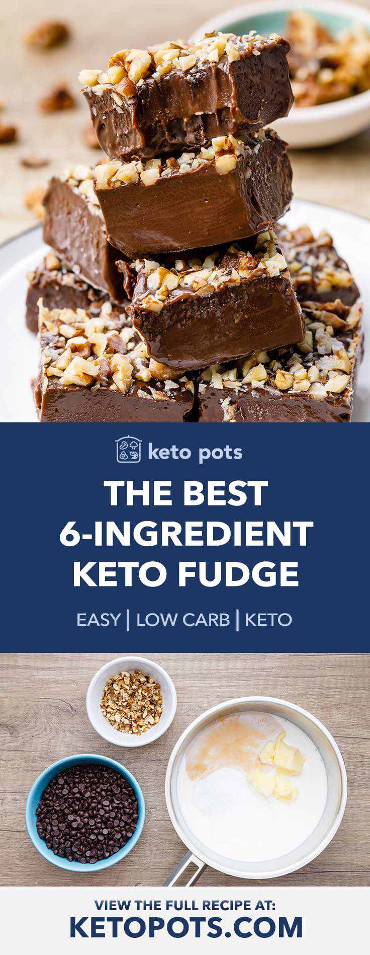 Easy 6-ingredient keto fudge.