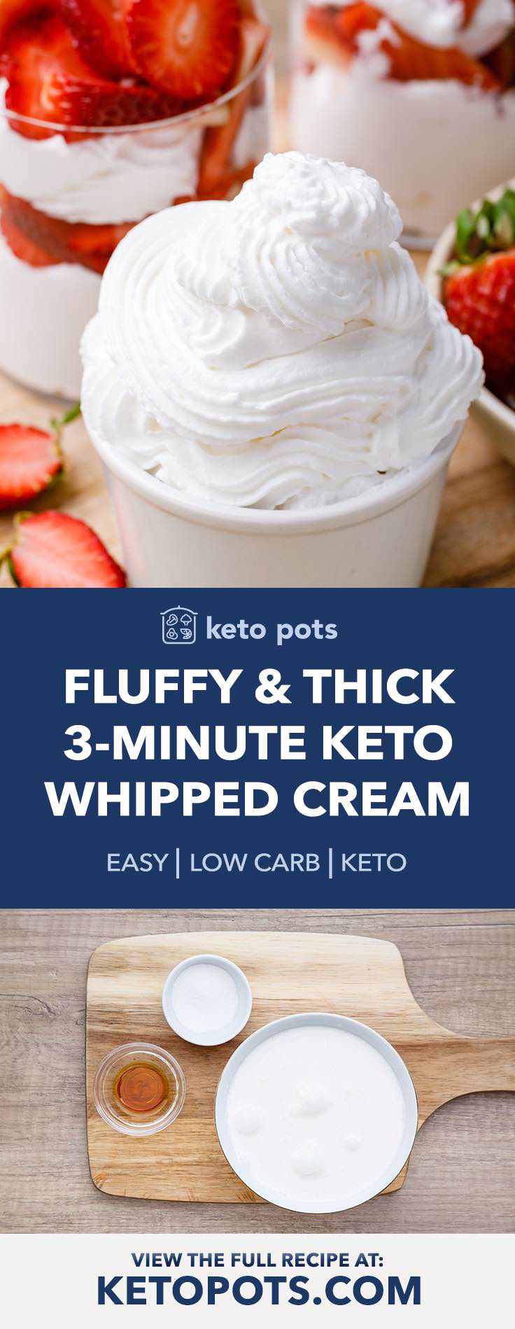 Quick 3 Minute Keto Whipped Cream Fluffy And Thick Keto Pots