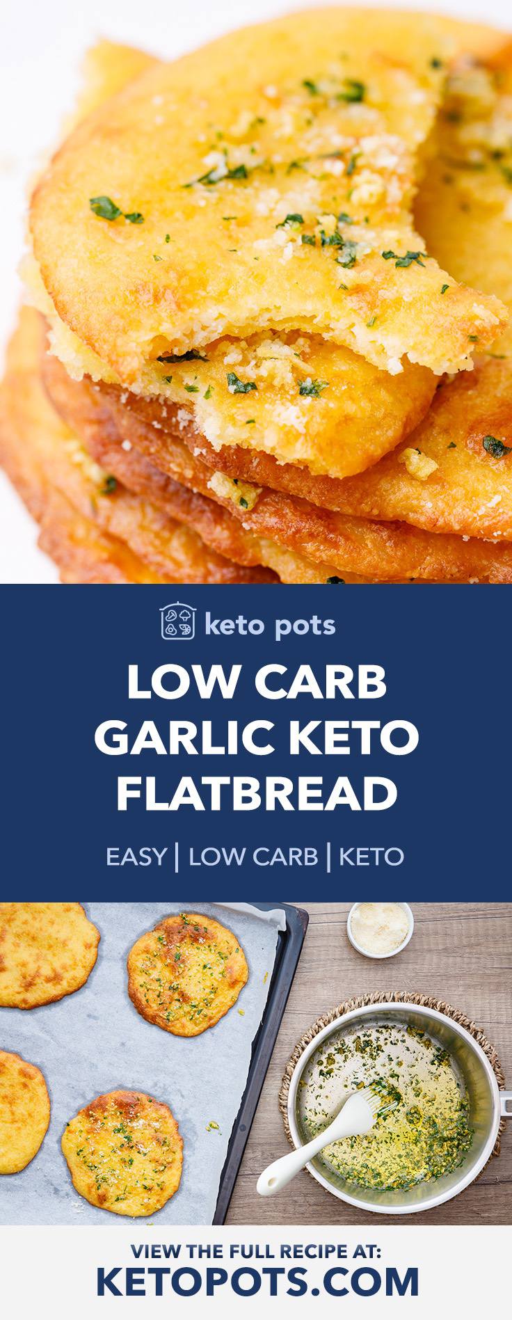 Low Carb Garlic Keto Flatbread (Good with Everything!) - Keto Pots