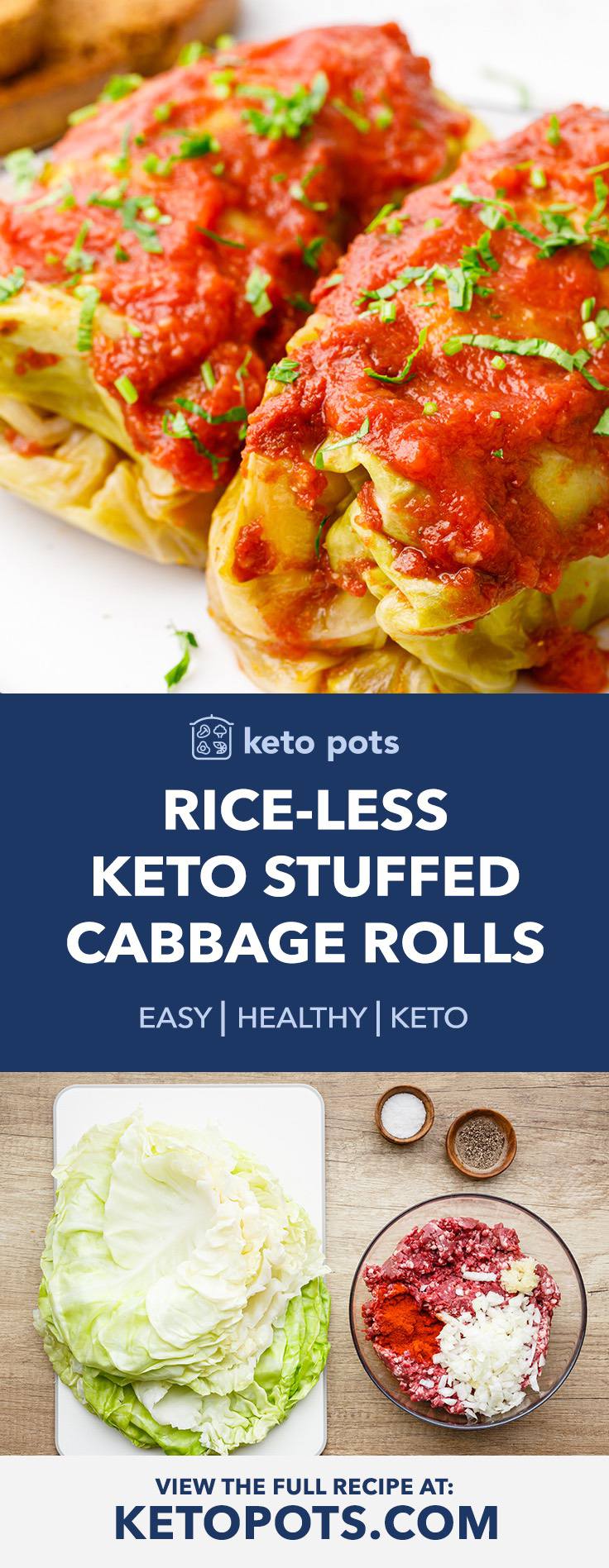 Rice-less Keto Stuffed Cabbage Rolls