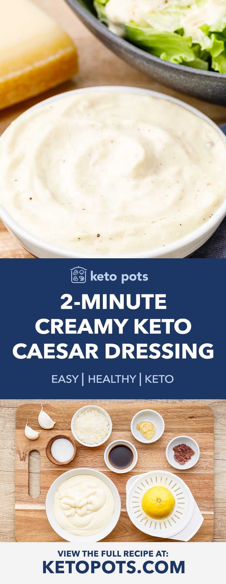 2Minute Creamy Keto Caesar Dressing (Quick Homemade Recipe) Keto Pots