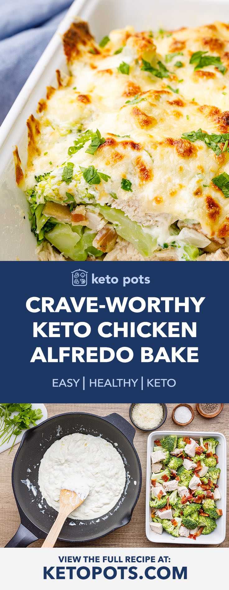 Crave-worthy Keto Chicken Alfredo Bake (with Broccoli and Bacon) - Keto ...