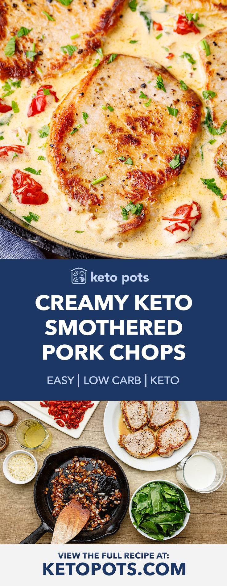 Creamy Sun Dried Tomato Smothered Keto Pork Chops