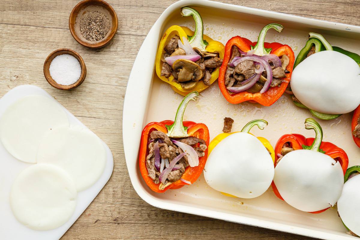 Philly Cheesesteak Keto Stuffed Peppers