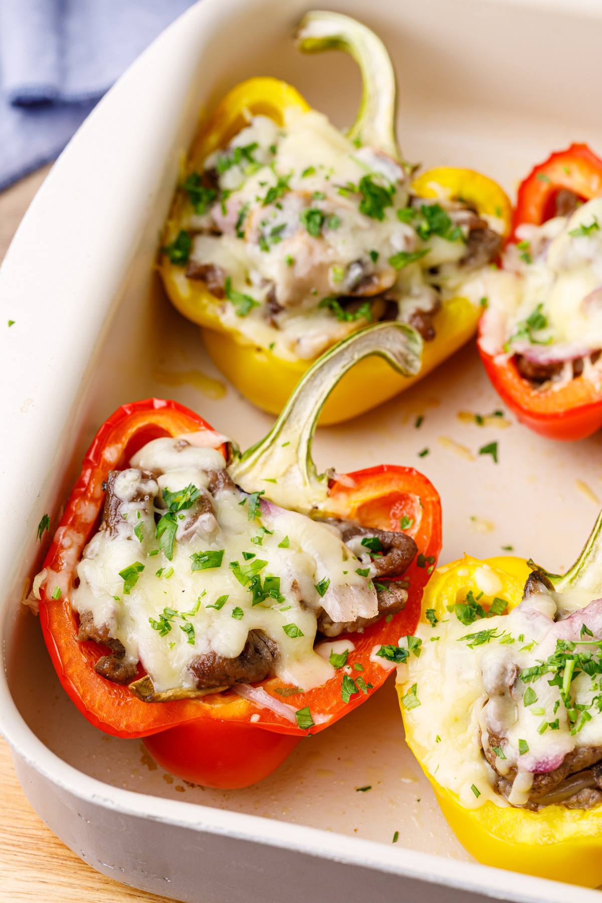 Philly Cheesesteak Keto Stuffed Peppers