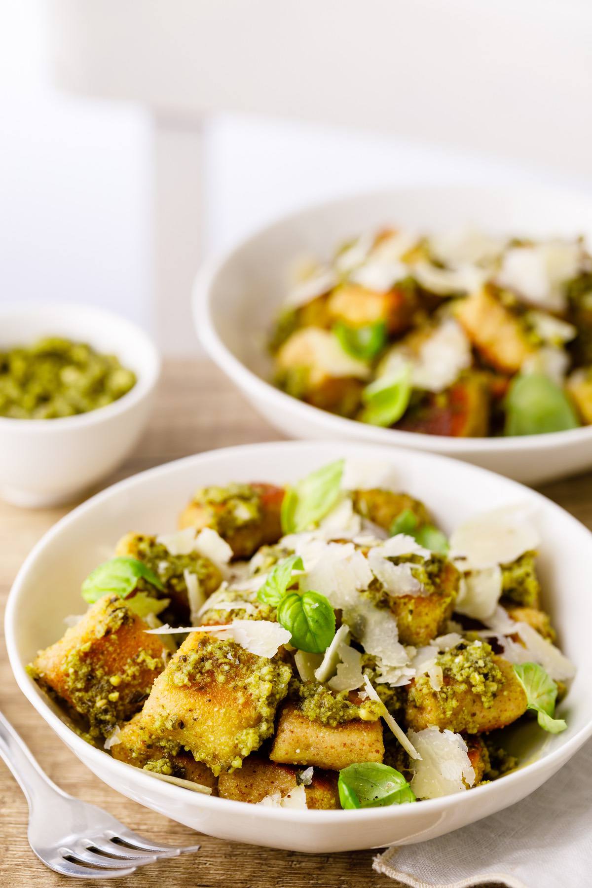 Homemade Keto Gnocchi With Pesto Sauce