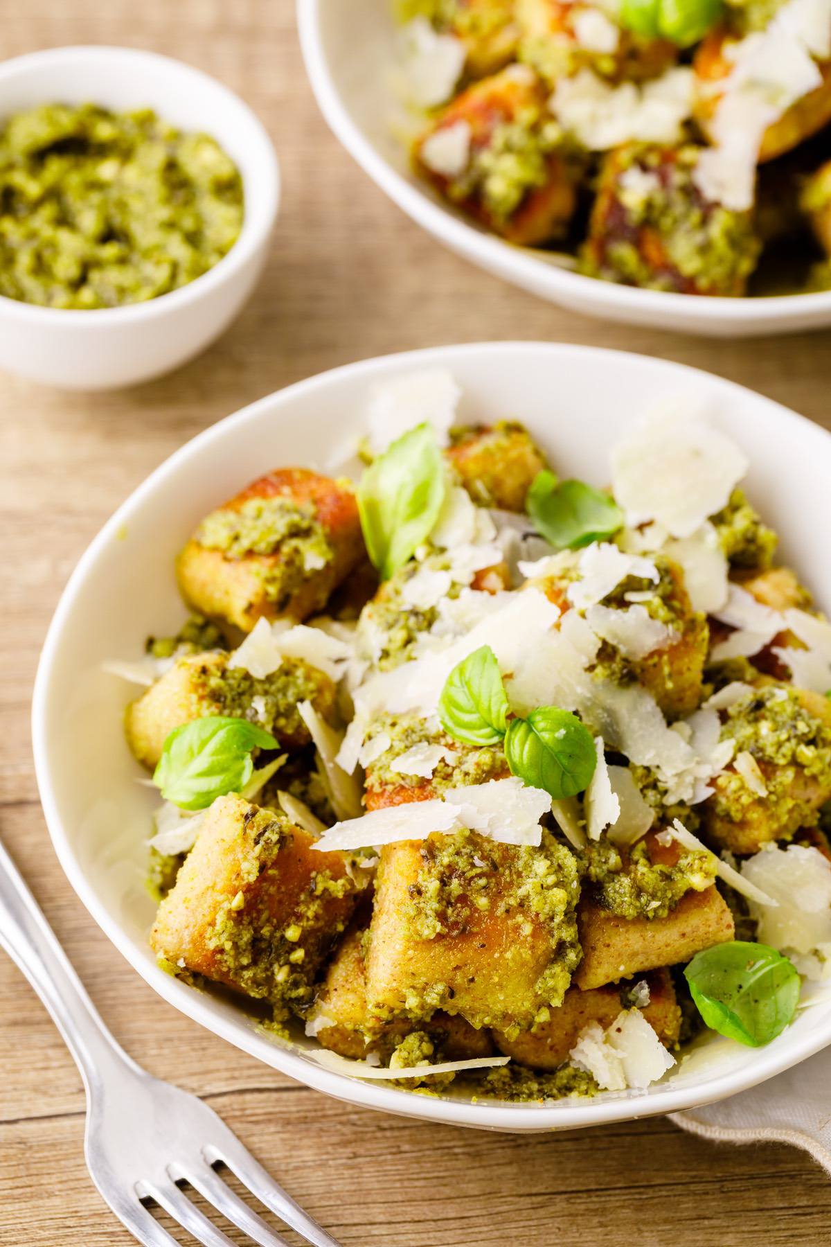 Homemade Keto Gnocchi With Pesto Sauce