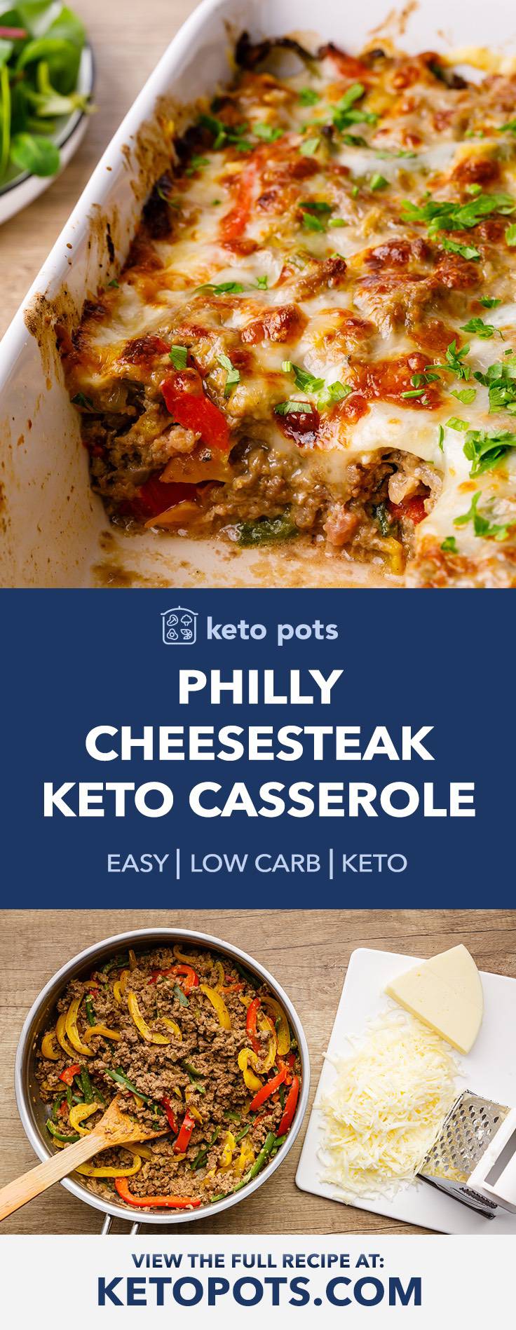 Keto Philly Cheesesteak Casserole (yum!) - Keto Pots