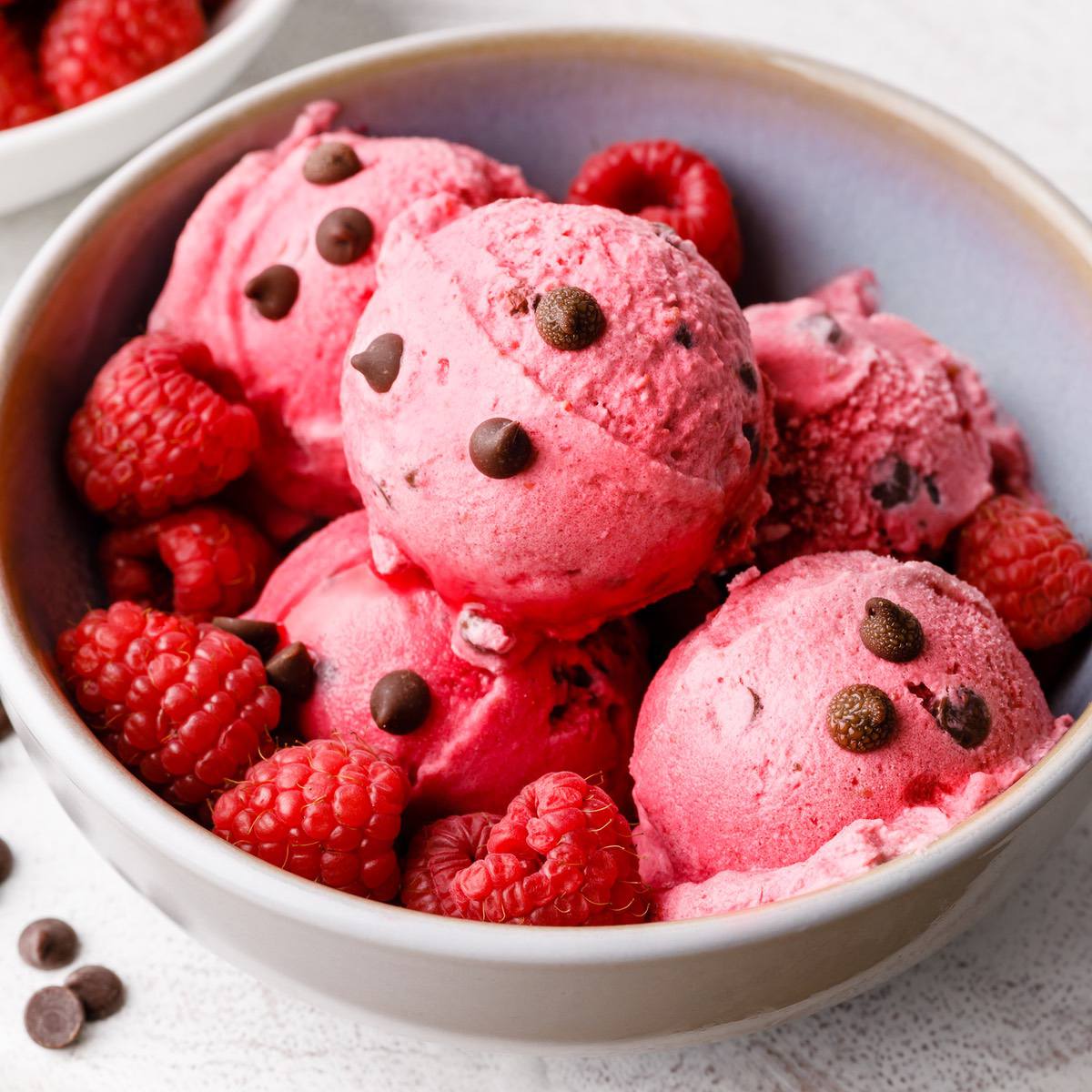 Raspberry Chocolate Chip Ice Cream