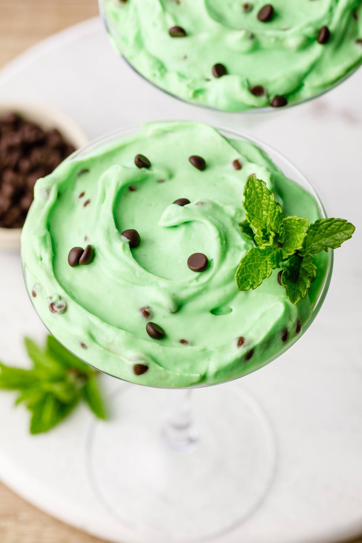 Keto Mint Chocolate Chip Cheesecake Fluff