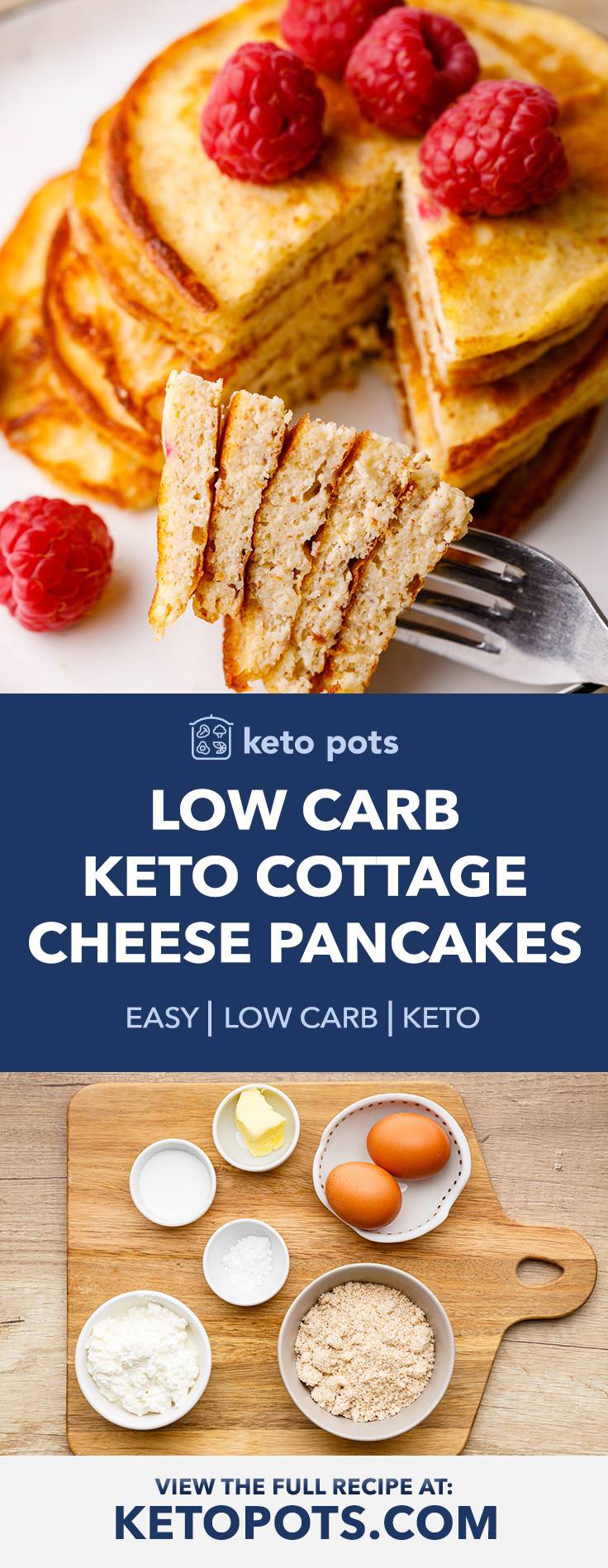 Keto Cottage Cheese Pancakes (Low Carb, High Protein) - Keto Pots