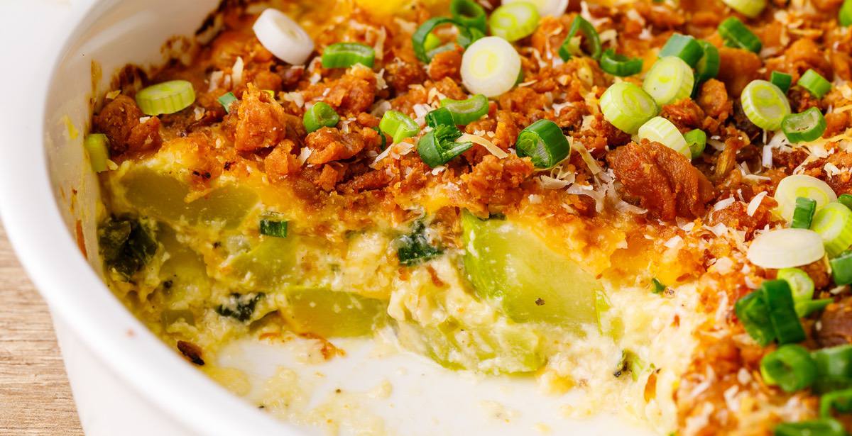 Cream Cheese Keto Squash Casserole with Pork Rinds Keto Pots