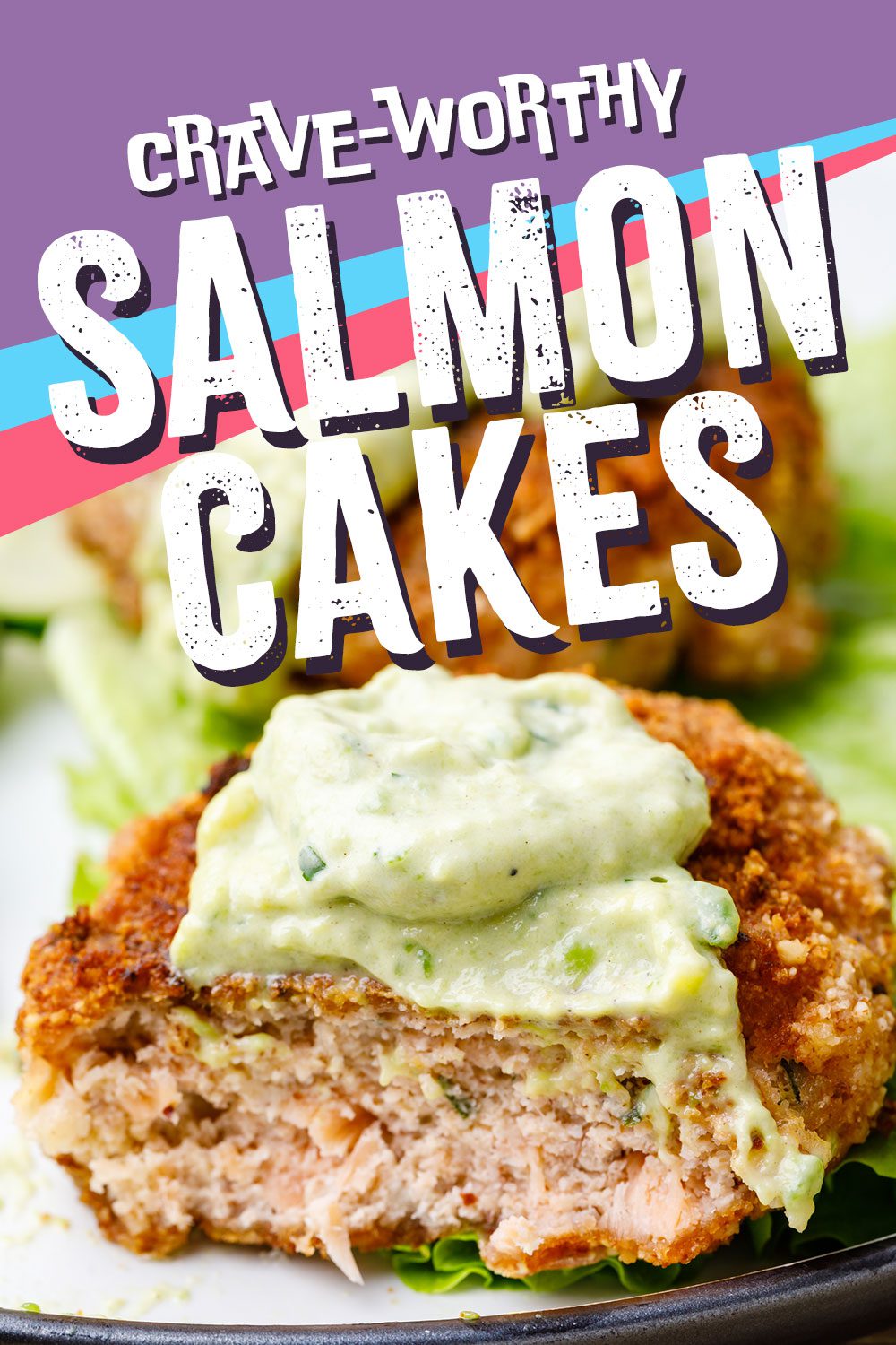 Keto Salmon Cakes with Avocado Lime Dressing