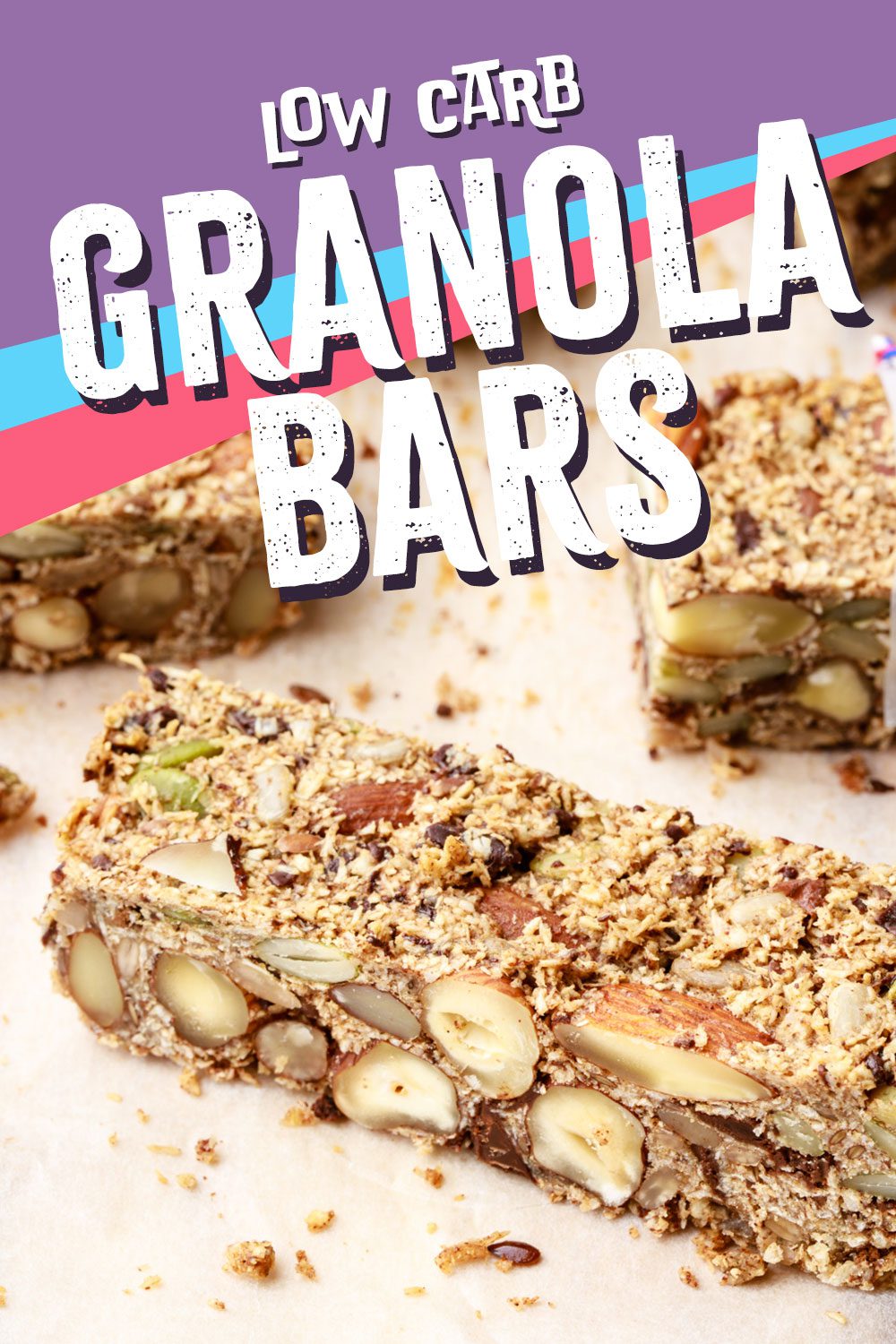 Chocolate Chip Granola Bars { Low Carb, Keto